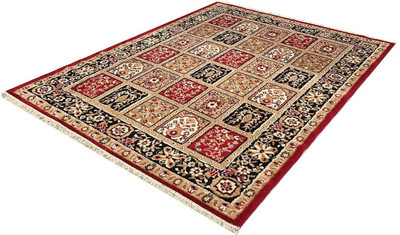 SM Handloom CARPET Multicolor Silk Carpet(5 ft,  X 7 ft, Rectangle)