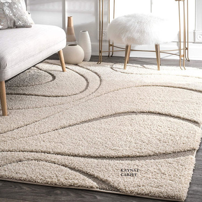 KAYNAT CARPET Beige Polyester Carpet(150 cm,  X 210 cm, Rectangle)