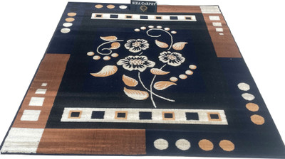 AyanCarpets Blue Silk Carpet(4 ft,  X 5 ft, Rectangle)