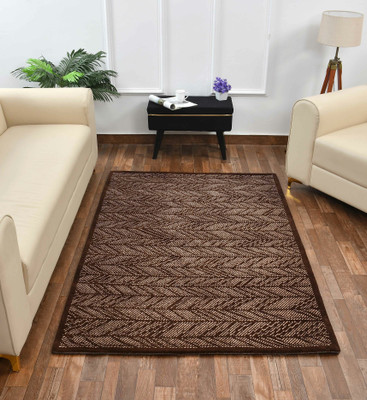 PRESTO BAZAAR Brown, Beige Polyester Carpet(4 ft,  X 6 ft, Rectangle)