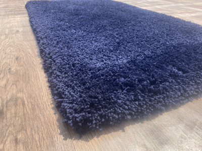 Shag Weaving Blue Polyester Runner(2 ft,  X 4 ft, Rectangle)