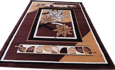 Shag Weaving Brown Acrylic Carpet(2 ft,  X 6 ft, Rectangle)