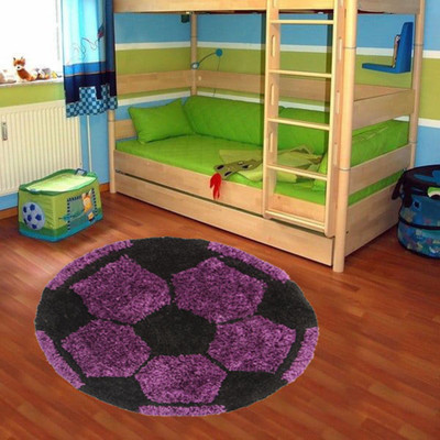 KALYAN GLOBAL Purple Polyester Area Rug(2 cm,  X 2 cm, Circle)