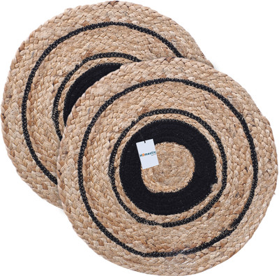 HOMESTIC Brown Jute Carpet(1 ft,  X 1 ft, Circle)