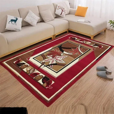 Sana Carpet Red Silk Carpet(5 ft,  X 7 ft, Rectangle)
