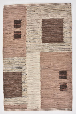 UB Home and Decor 60 cm  X 90 cm Cotton Area Rug(Rectangle, Beige, Brown)