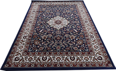 HR CARPET Blue Silk Carpet(4 ft.,  X 6 ft., Rectangle)