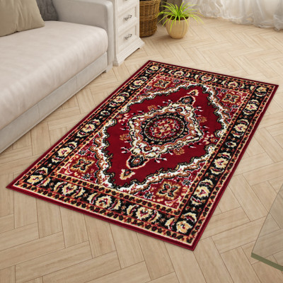 Story@home Red Polyester Carpet(3 ft,  X 5 ft, Rectangle)