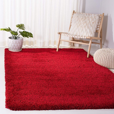 Ra handloom carpet Red Wool Area Rug(4 ft,  X 6 ft, Rectangle)