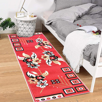 BhCarpet Red Acrylic Carpet(1 ft,  X 5 ft, Rectangle)