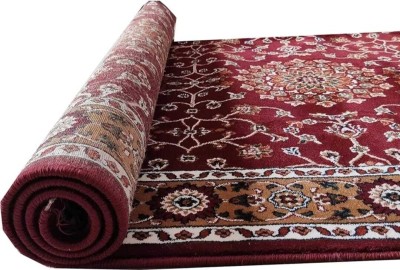 Samjeeda Handloom carpets Maroon Acrylic Carpet(120 cm,  X 300 cm, Rectangle)