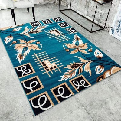 DeyareRugs Blue Polyester Carpet(240 cm,  X 180 cm, Rectangle)