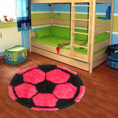 KALYAN GLOBAL Pink Polyester Area Rug(2 cm,  X 2 cm, Circle)