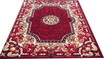 Range Handloom Red Acrylic, Wool Carpet(4 ft,  X 5 ft, Rectangle)