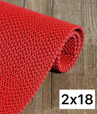 Kuku Home Rubber Door & Floor Mat(Red, Free)