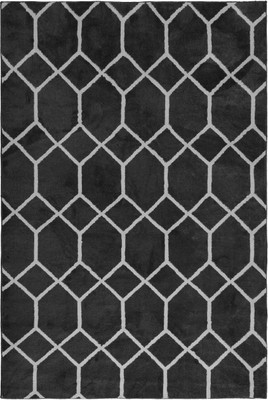 Saral Home Black Polyester Carpet(180 cm,  X 270 cm, Rectangle)