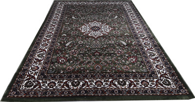 HR CARPET Green Silk Carpet(4 ft.,  X 6 ft., Rectangle)