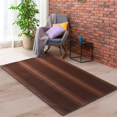 Saral Home Brown Polypropylene Carpet(150 cm,  X 210 cm, Rectangle)