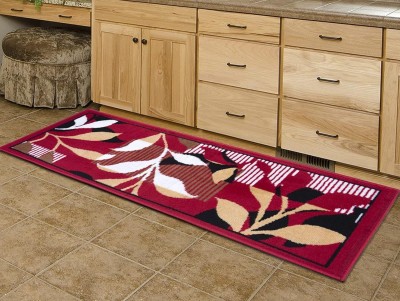 The Carpetwala Red Acrylic Carpet(45 cm,  X 150 cm, Rectangle)