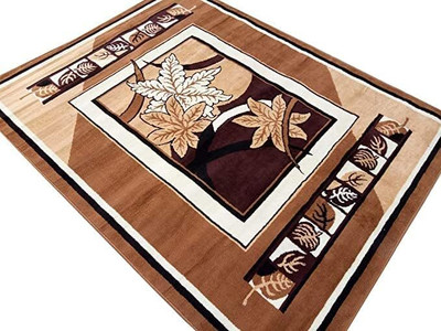 Zeeshan handloom 152 cm  X 213 cm Polyester Carpet(Rectangle, Brown)