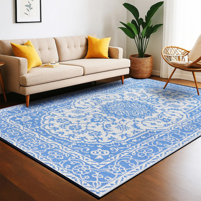 SAHIL Blue Plastic Chatai(120 cm,  X 180 cm, Rectangle)