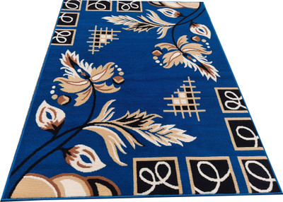 Acarpet Blue Acrylic Carpet(4 ft,  X 5 ft, Rectangle)