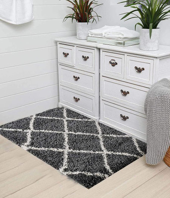 Aromick 61 cm  X 92 cm Polyester Carpet(Rectangle, Grey)