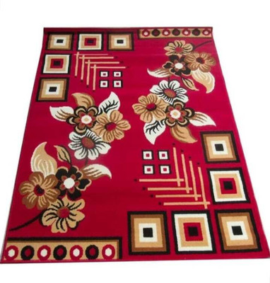 Zeeshan handloom 150 cm  X 200 cm Acrylic Carpet(Rectangle, Red)
