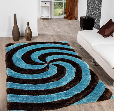 HR CARPET Dark Blue Polyester Carpet(3 ft.,  X 5 ft., Rectangle)