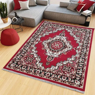 Acarpet Red Acrylic Carpet(6 ft,  X 8 ft, Rectangle)