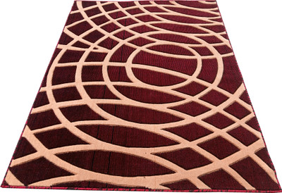 BhCarpet Red Acrylic Carpet(5 ft,  X 7 ft, Rectangle)