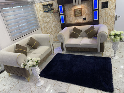 TAHNOORCARPET Dark Blue Polyester Carpet(90 cm,  X 150 cm, Rectangle)