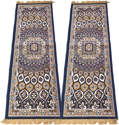 mehar creation Dark Blue Polyester Runner(60 cm,  X 180 cm, Rectangle)
