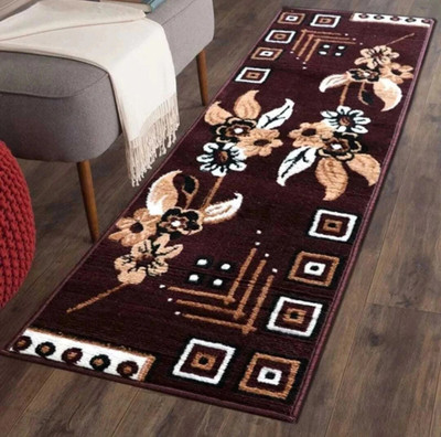 Samjeeda Handloom carpets Brown Polyester Runner(50 cm,  X 150 cm, Rectangle)