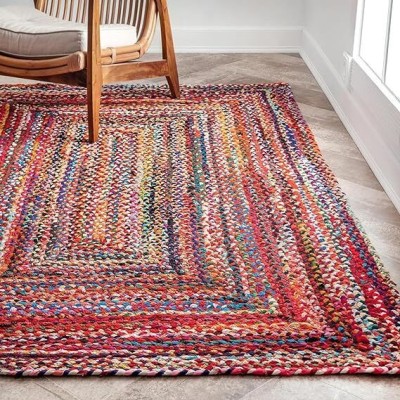 MADHAV Multicolor Jute Carpet(91 cm,  X 91 cm, Square)