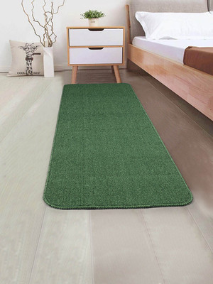 Saral Home Green Polypropylene Runner(60 cm,  X 200 cm, Rectangle)