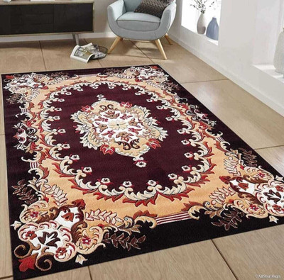 Samjeeda Handloom carpets Brown Silk Carpet(90 cm,  X 150 cm, Rectangle)