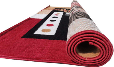 R CARPETS Red Silk Carpet(5 ft,  X 7 ft, Rectangle)