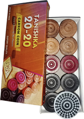 DULTER Wooden Carrom coins for Professional play Carrom Pawns(Pack of 20)