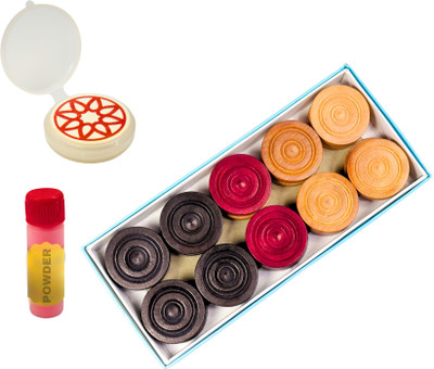 yasbavu 24CARROMCOINS 1POWDER 1 STRIKER Carrom Pawns(Pack of 24)