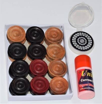 BR DAIMOND Wooden carrom coins set with striker and powder Carrom Pawns Carrom Pawns(Pack of 19)