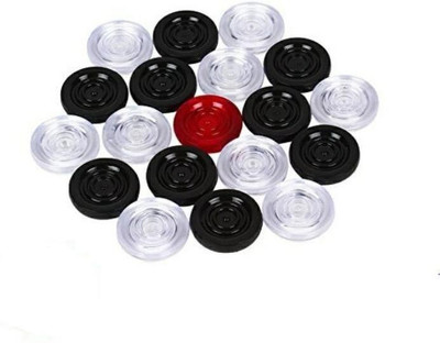 County CRYSTAL CARROM COINS SET OF 20 PCS WITH A STRICKER Carrom Pawns(Pack of 20)