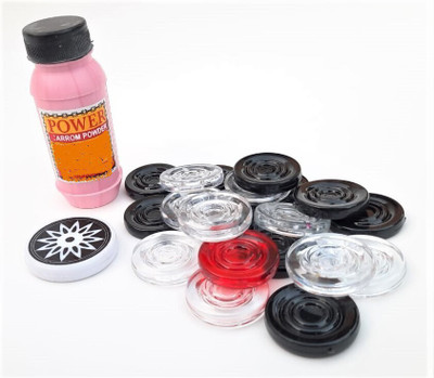 RJ Gallery Crystal carrom coins set with striker and powder Carrom Pawns(Pack of 20)
