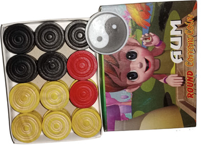 DULTER WOODEN CARROM COINS PACK OF 24 PCS Carrom Pawns(Pack of 24)