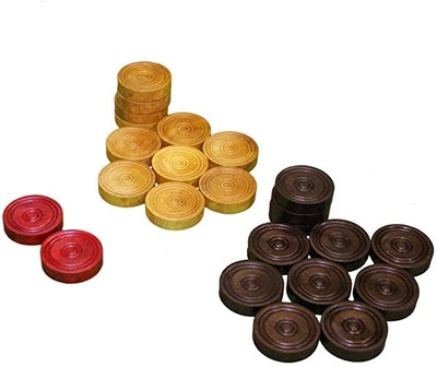 PERICO WOODEN CAROOM COINS Carrom Pawns(Pack of 20)