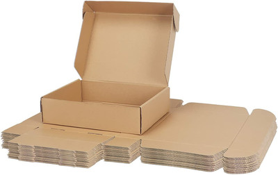 MM WILL CARE Self-Locking Box Craft Paper Packaging Box(Pack of 50 Brown)