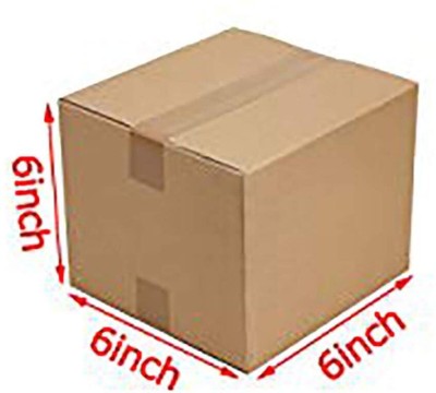 Packbox Corrugated Paper 3 Ply Corrugated Box/Shipping Boxes/Packaging Boxes(L-6 Ich,W-6 Ich,H-6 Ich) Packaging Box(Pack of 5 Brown)