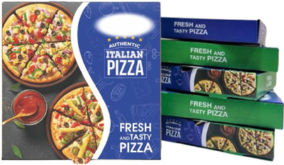 KHAANA PACKAGING Pizza Box Cardboard, Paper (12 inch) Box, 3ply, 12X12X1.75'', Ideal for deliveries from restaurants & Hotel Packaging Box(Pack of 25 Multicolor)