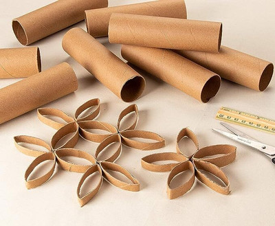 MALANI STORES Corrugated Craft Paper Toilet Paper Rolls for Classroom Projects Art DIY Craft 1.5X1.5X10-10 pcs Packaging Box(Pack of 10 Brown)