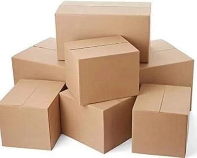 POWERLON Corrugated Cardboard 3 Ply Strong 6 x 6 x 6 Inches Carton Boxes Packaging Box(Pack of 10 Brown)